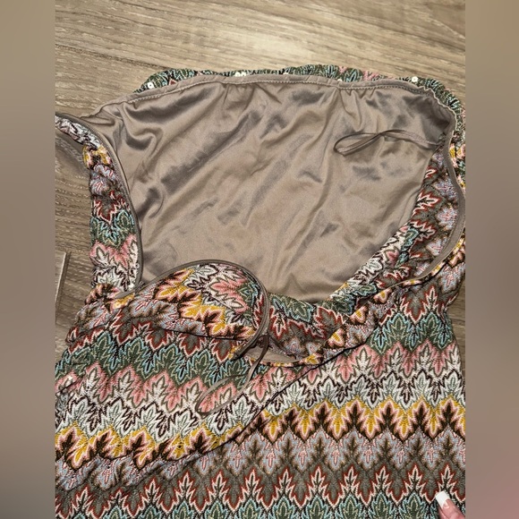 Express Womens Strapless Fitted Sparkly Multicolor Top~Side Zipper~Lined~small - Picture 7 of 16